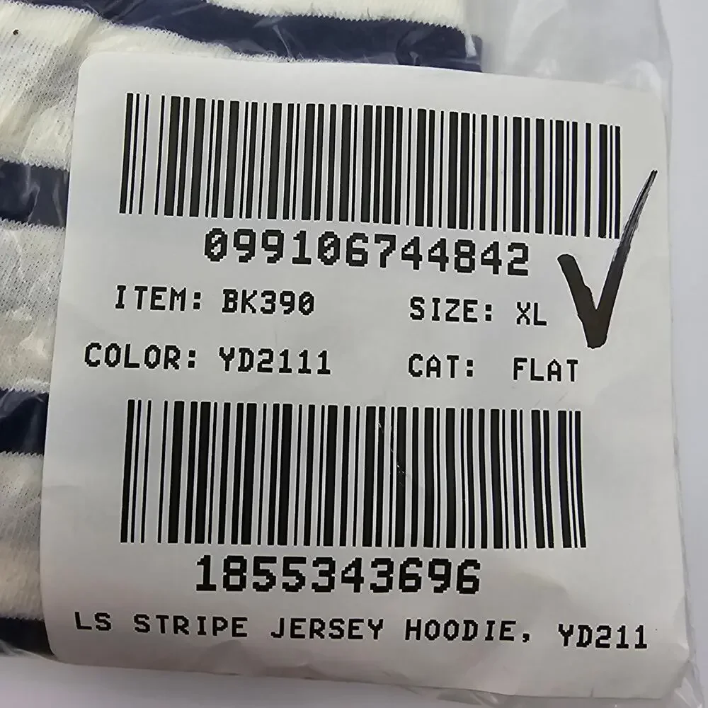 J. Crew Crewcuts Boys size XL Long Sleeve Stripe Jersey Hoodie Blue/Wh BK390 NEW